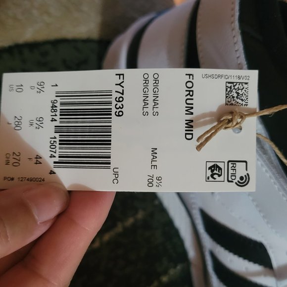 Adidas Originals Forum Mid Sneakers in White and Black - Picture 5 of 6